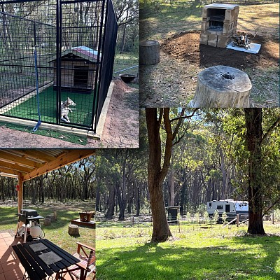 Off grid luxury van in a private bush setting composting toilet